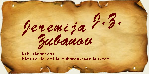 Jeremija Zubanov vizit kartica